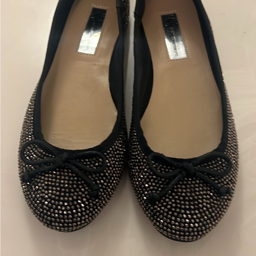 Inc International Concepts Black Rhinestone Flats Brand New